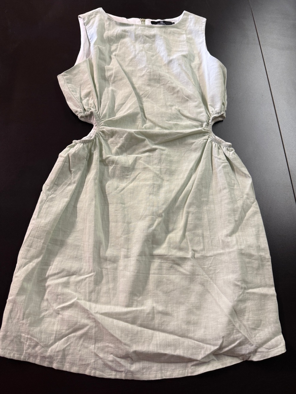 Sleeveless Mint Cutout Mini Dress with Elastic Side Detail